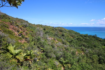 Ocean View / Nature Trail Mt. Plaisir to Anse Lazio, Praslin Island, Seychelles, Indian Ocean, Africa