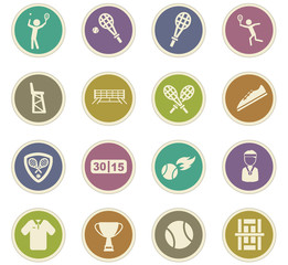 tennis icon set