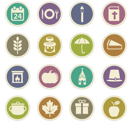 thanksgiving day icon set