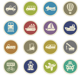 transport icon set