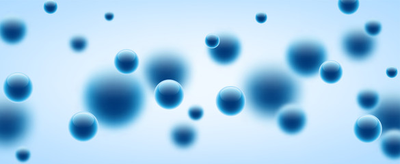 Blue banner with 3d bubbles.