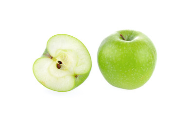 green apple on white background