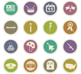 veterans day icon set