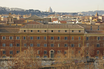 Roma dal Giardino degli Aranci, con vista sul Lungotevere, San Pietro sullo sfondo