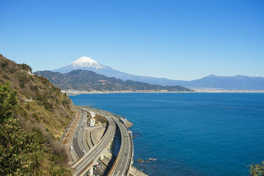 Mt. Fuji seen from the Satta Pass