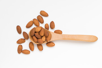 Almonds isolated on white background