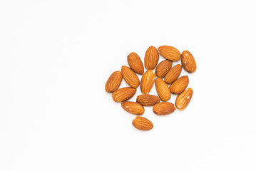 Almonds isolated on white background