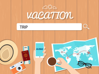 Trip Search Graphic Illustration For vacation.