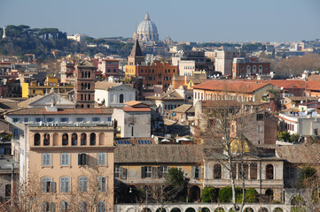 Obraz premium Panorama Roma, vista su San Pietro dal Giardino degli Aranci
