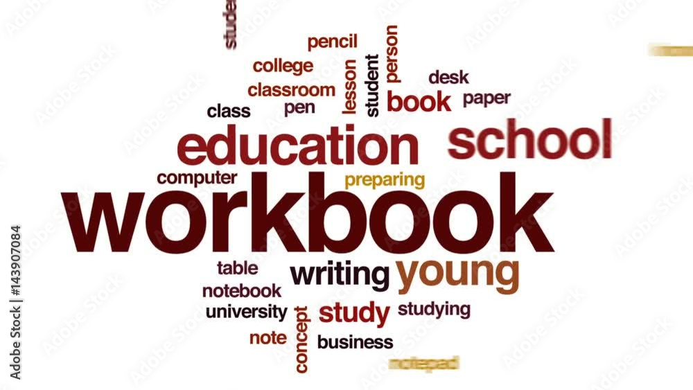 Poster workbook animated word cloud, text design animation.