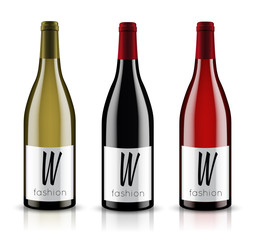 Mockup wine bottle. vector design.
