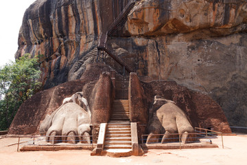 Lion paws pathway on Sigiriya rock, Sri Lanka