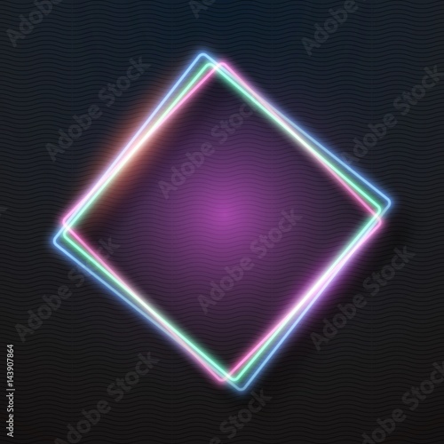 illustration of realistic neon quote frame vector neon sign