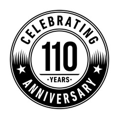 110 years anniversary logo template. Vector and illustration.