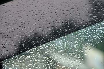 Water drops on window glass