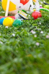 bodenansicht mit sommer outdoor spielzeug