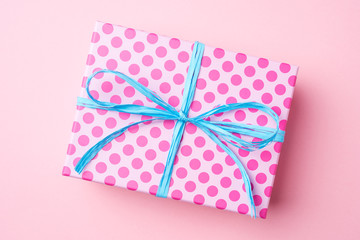 Pink dotted gift box