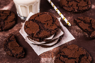 Round chocolate cookies
