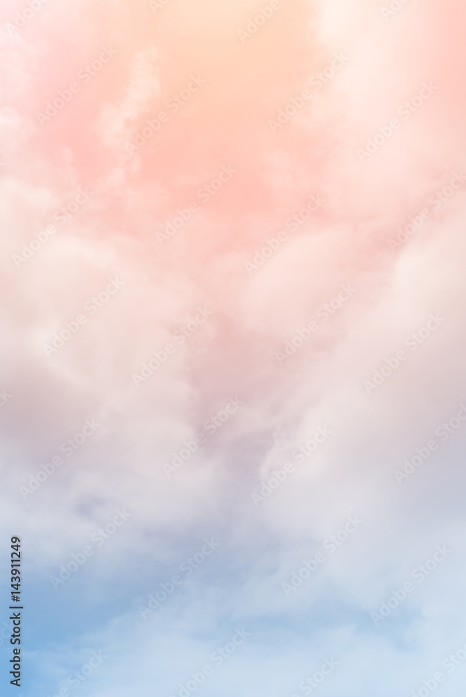 Canvas Prints sun and cloud background with a pastel colored