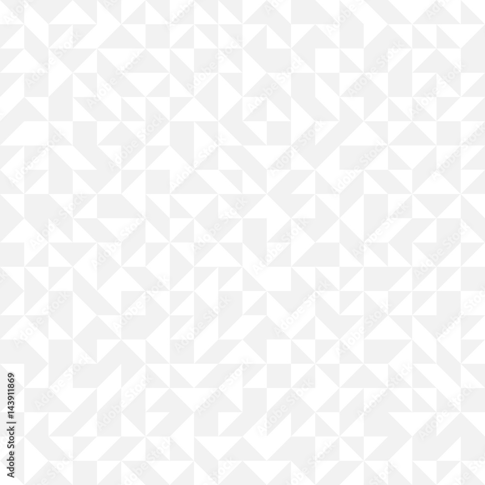 Wall mural white geometric background, seamless pattern. triangles, vector illustration