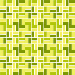 Seamless colored geometric pattern with yellow and green color rectangles. Light and dark green crosses on yellow background.