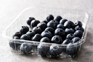 Blueberries on gray stone
