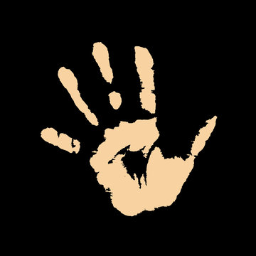 Human hand on black background vector