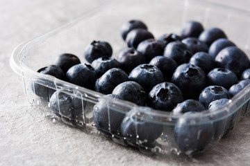 Blueberries on gray stone

