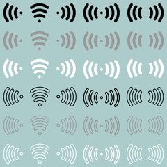 Radio waves wireless radio signal icon.
