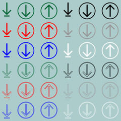 Sign download upload load icon.