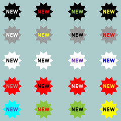 Sign new different colour icon.