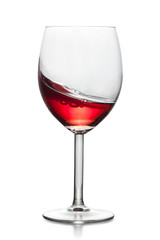 Moving red wine glass