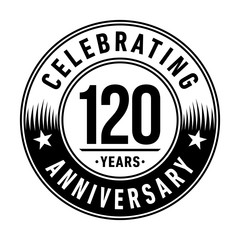 120 years anniversary logo template. Vector and illustration.