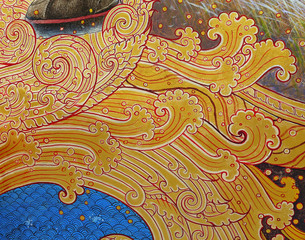 Detail Eyes of Elephant statue with Art paint at Central World Plaza were built in the occasion to celebrate the 87th of His Majesty the King Bhumibol birthday