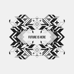 Naklejka premium Futuristic symmetric design element on white background. Useful for prints and posters.
