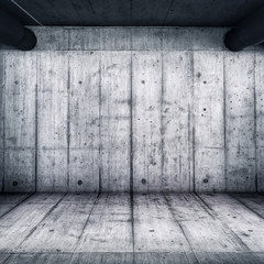 Empty grungy concrete room