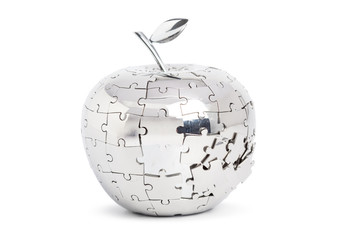 Puzzle Apple isolated on white