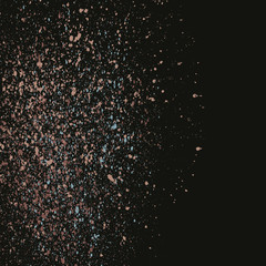 Dark grainy texture on black background. Vector illustration.