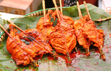 Grilled chicken (Street food),Thailand