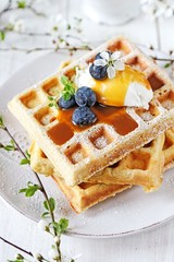 Corn meal waffles