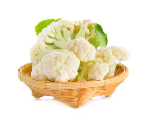 fresh cauliflower isolated on white background
