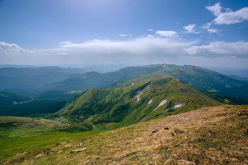 Fototapeta premium Mountain valley landscape. Summer time.