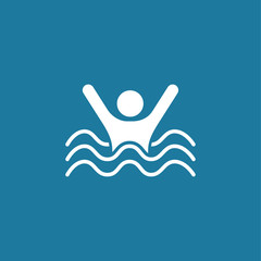 Swimming sign icon. Sea wave 