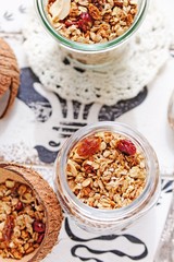 Homemade fruit granola