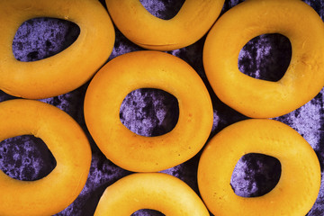  Bagels on  lilac background