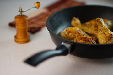 Delicious fried chicken legs