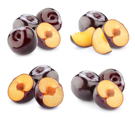 Plum collection isolated