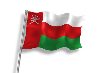 Drapeau d' Oman en qualité vectorielle