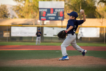 Boy playing baseball