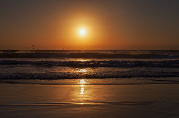 Fototapeta na wymiar Sunset over the Mediterranean sea.